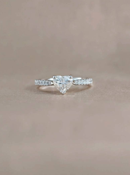 Éternelle Amour Heart Pavé Lab Grown Diamond Engagement Ring | Custom Made Lab Grown Diamond Ring | Sphere Diamond Bangkok Thailand