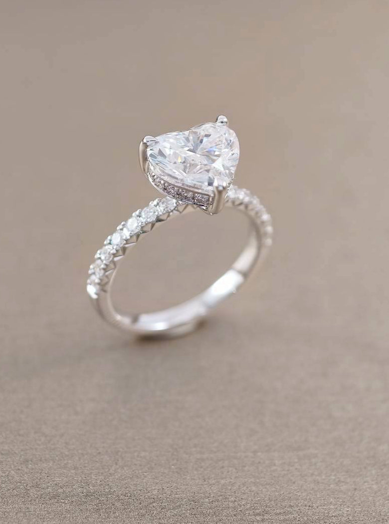Élise Amour Heart Shape Pavé Lab Grown Diamond Engagement Ring | Custom Made Lab Grown Diamond Ring | Sphere Diamond Bangkok Thailand