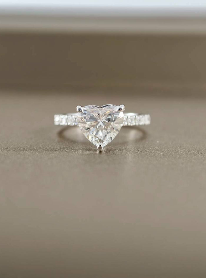 Élise Amour Heart Shape Pavé Lab Grown Diamond Engagement Ring | Custom Made Lab Grown Diamond Ring | Sphere Diamond Bangkok Thailand
