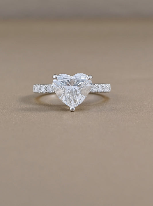 Aurelia Amour Heart Shape Lab Grown Diamond Pavé Engagement Ring | Custom Made Lab Grown Diamond Ring | Sphere Diamond Bangkok Thailand