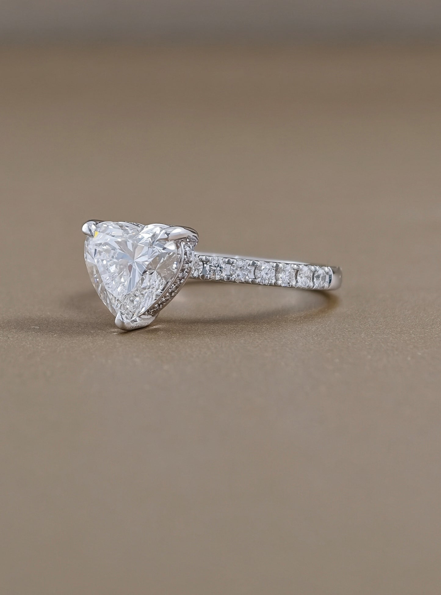 Cœur d'Étoile Heart Shape Pavé Lab Grown Diamond Engagement Ring | Custom Made Lab Grown Diamond Ring | Sphere Diamond Bangkok Thailand