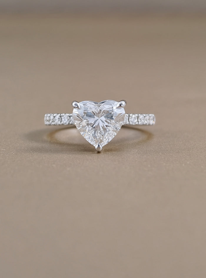 Cœur d'Étoile Heart Shape Pavé Lab Grown Diamond Engagement Ring | Custom Made Lab Grown Diamond Ring | Sphere Diamond Bangkok Thailand