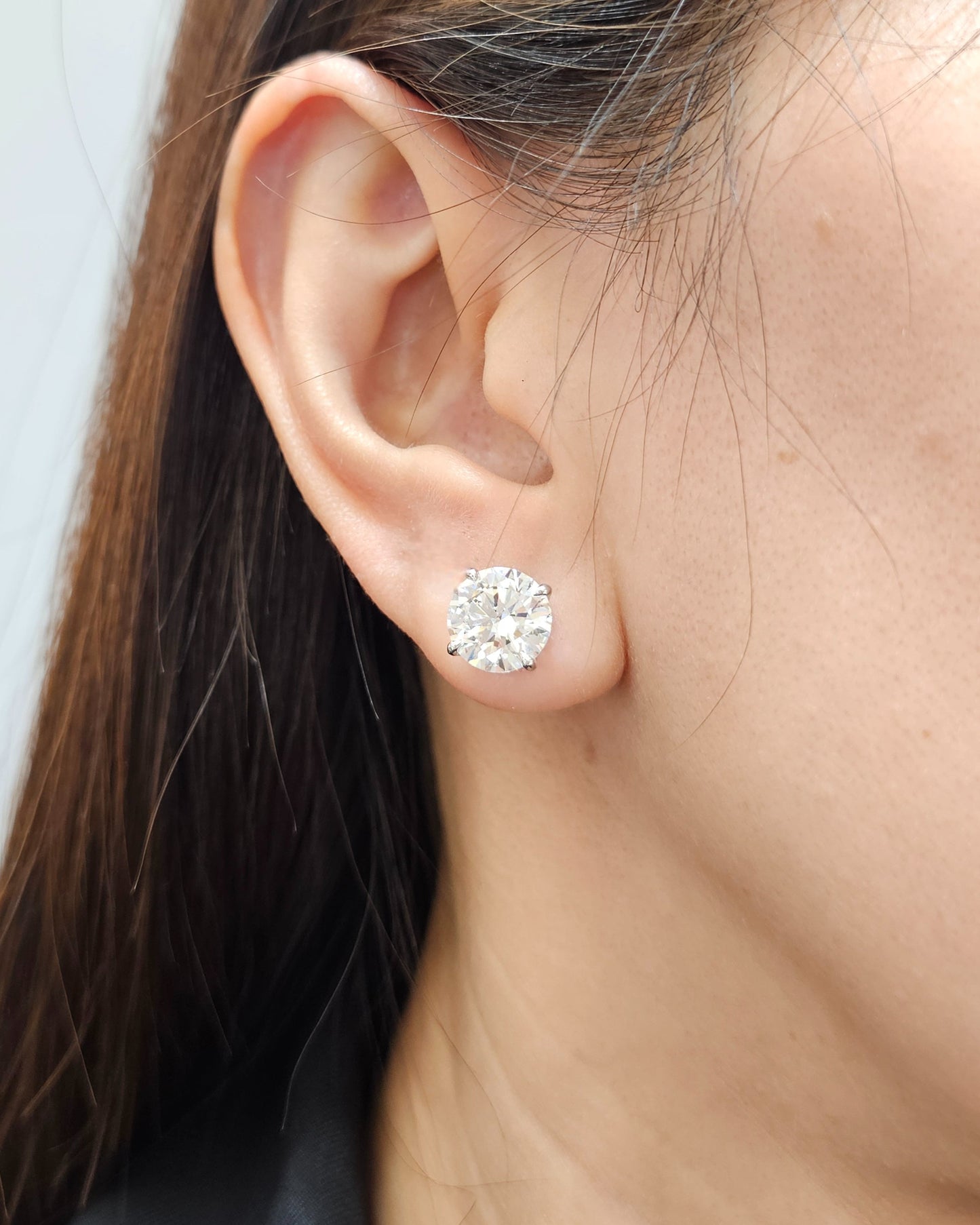 Aurora Round Lab Grown Diamond Stud Earrings | IGI Certified