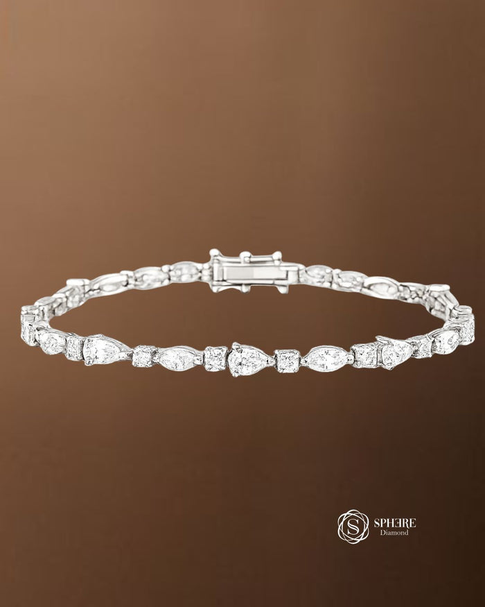 Pear Round Marquise altinate lab grown Diamond Bracelet