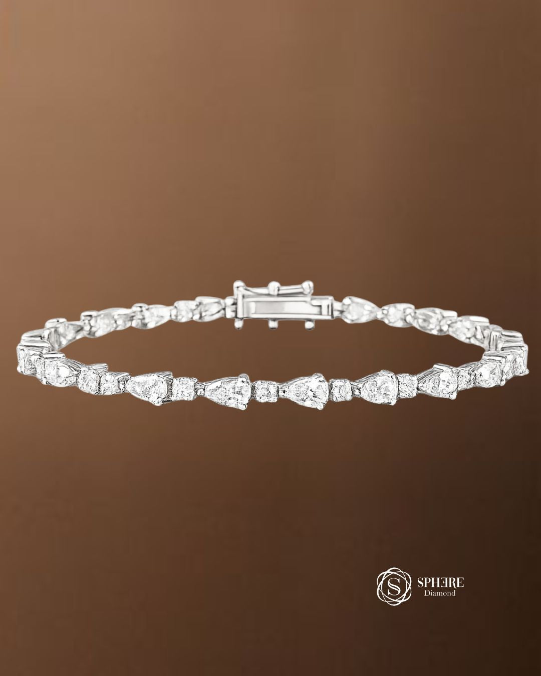 Pear and Round altinate lab grown Diamond Bracelet