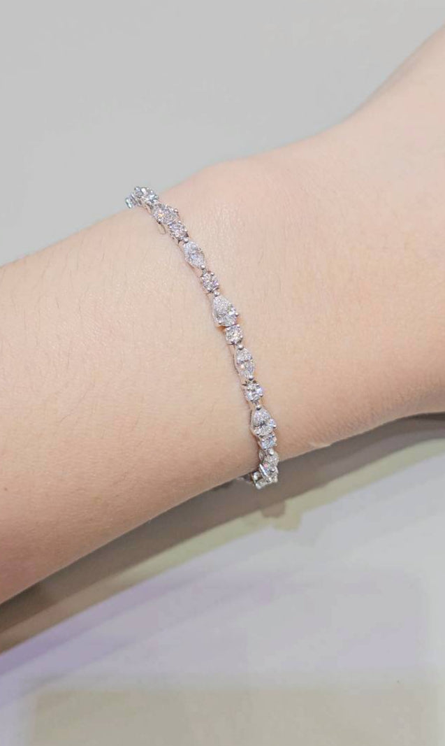Pear Round Marquise altinate lab grown Diamond Bracelet