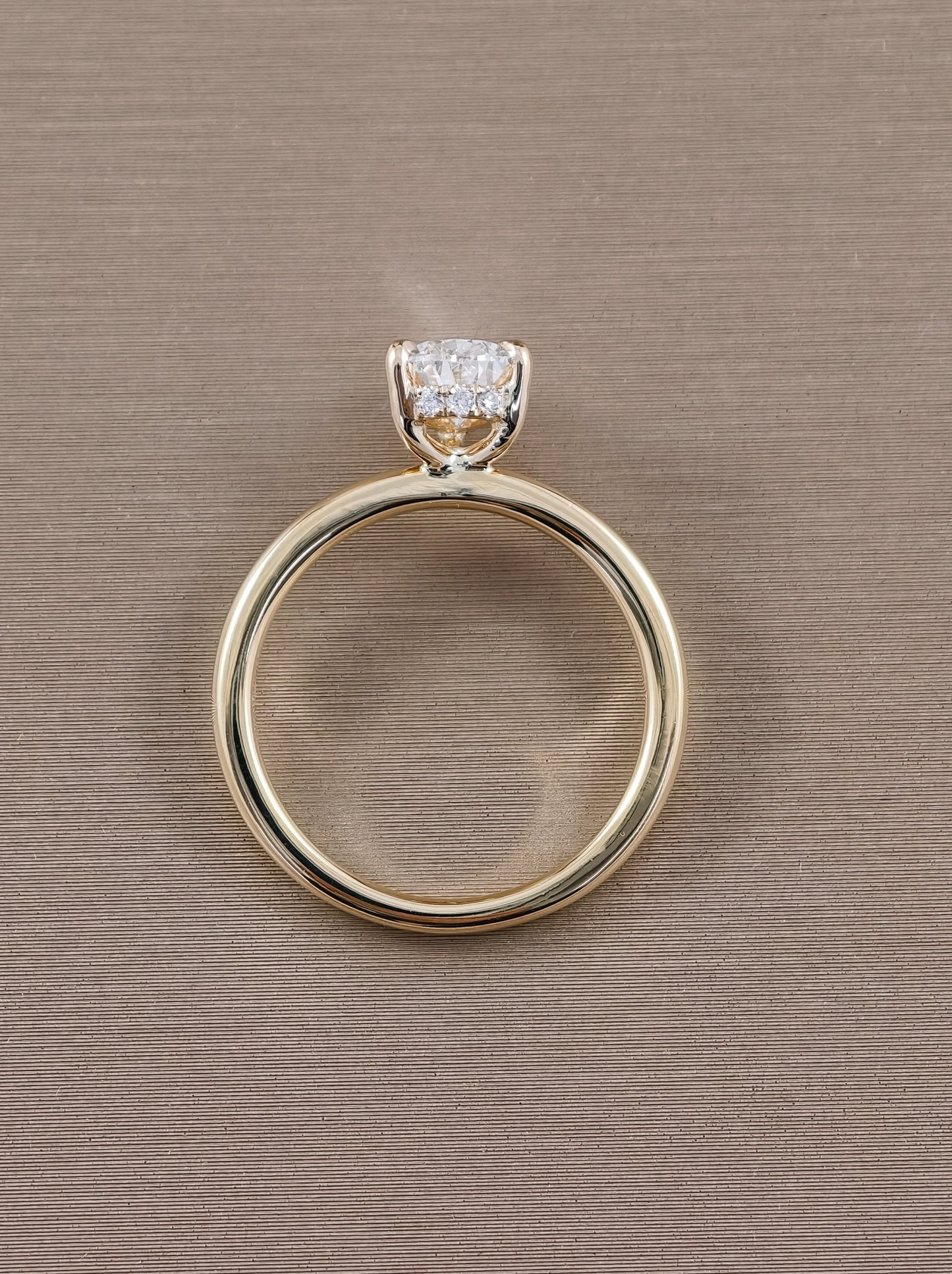 Pear Cut Lab Grown Diamond Engagement Ring setting rear view