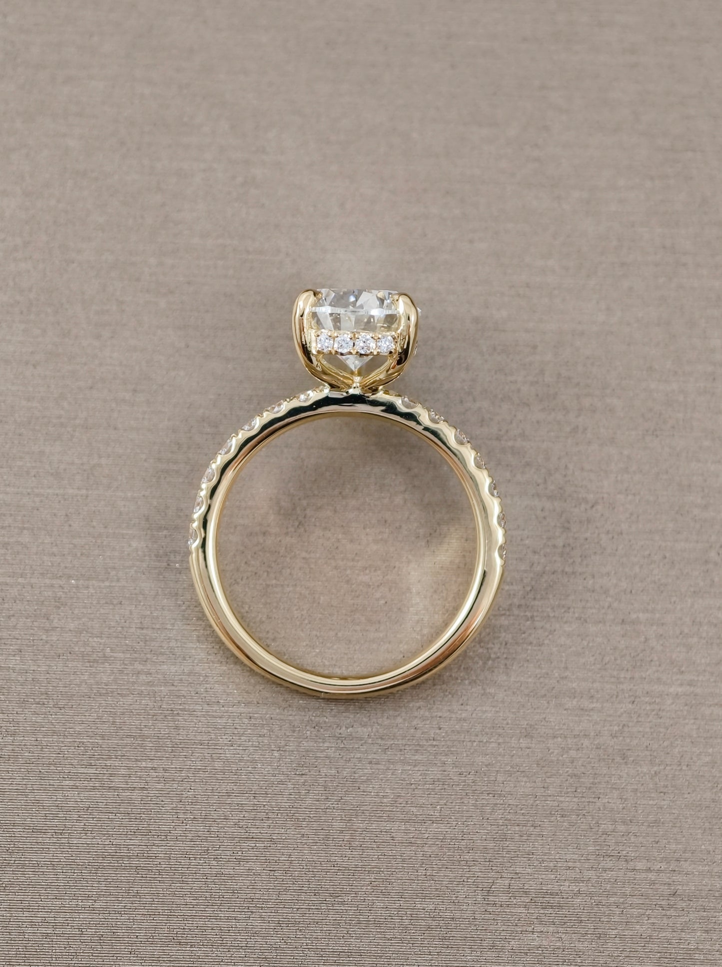 Signature Eiffel Love Pear Shape Lab Grown Diamond Ring setting view