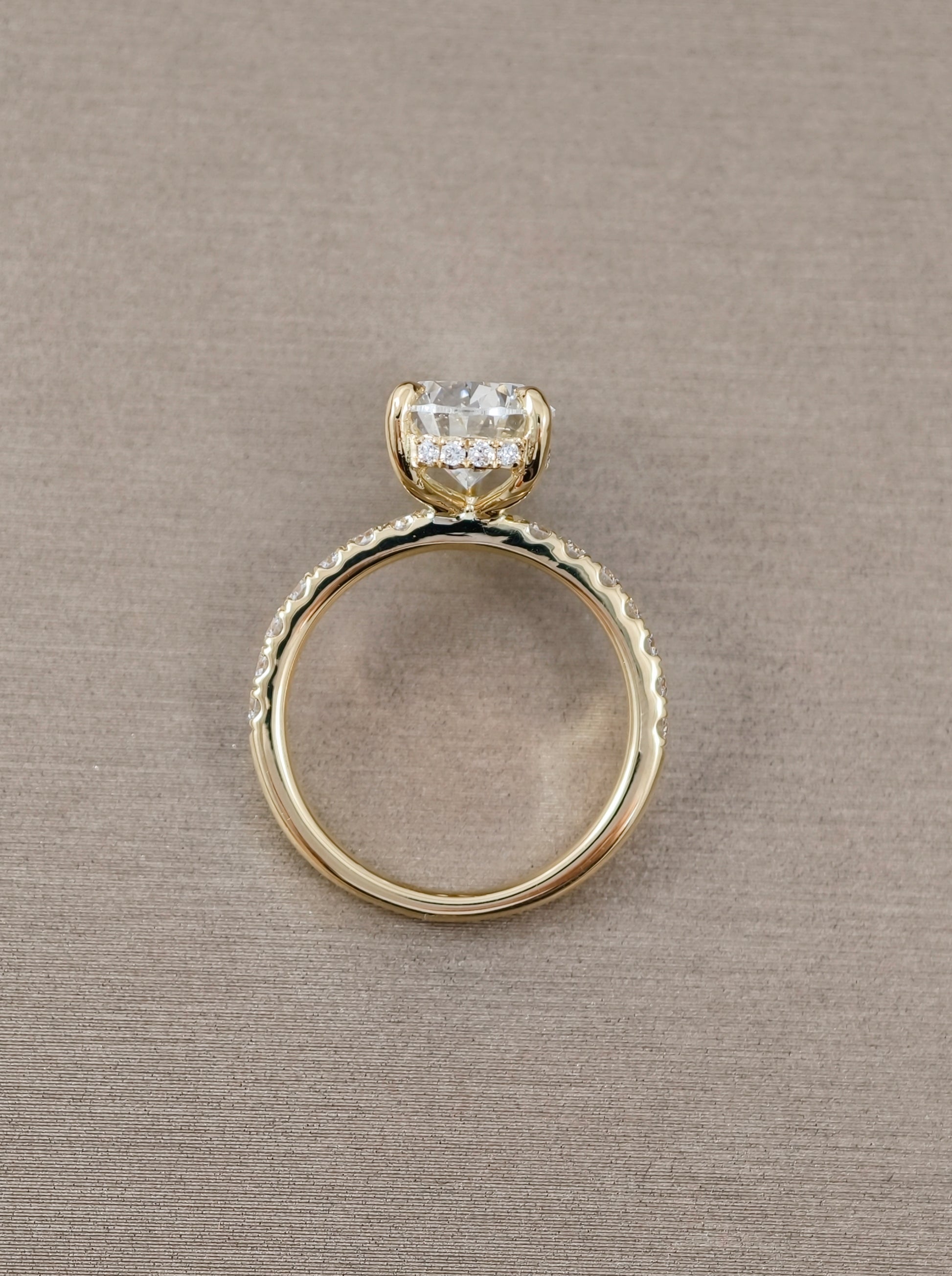 Signature Eiffel Love Pear Shape Lab Grown Diamond Ring setting view