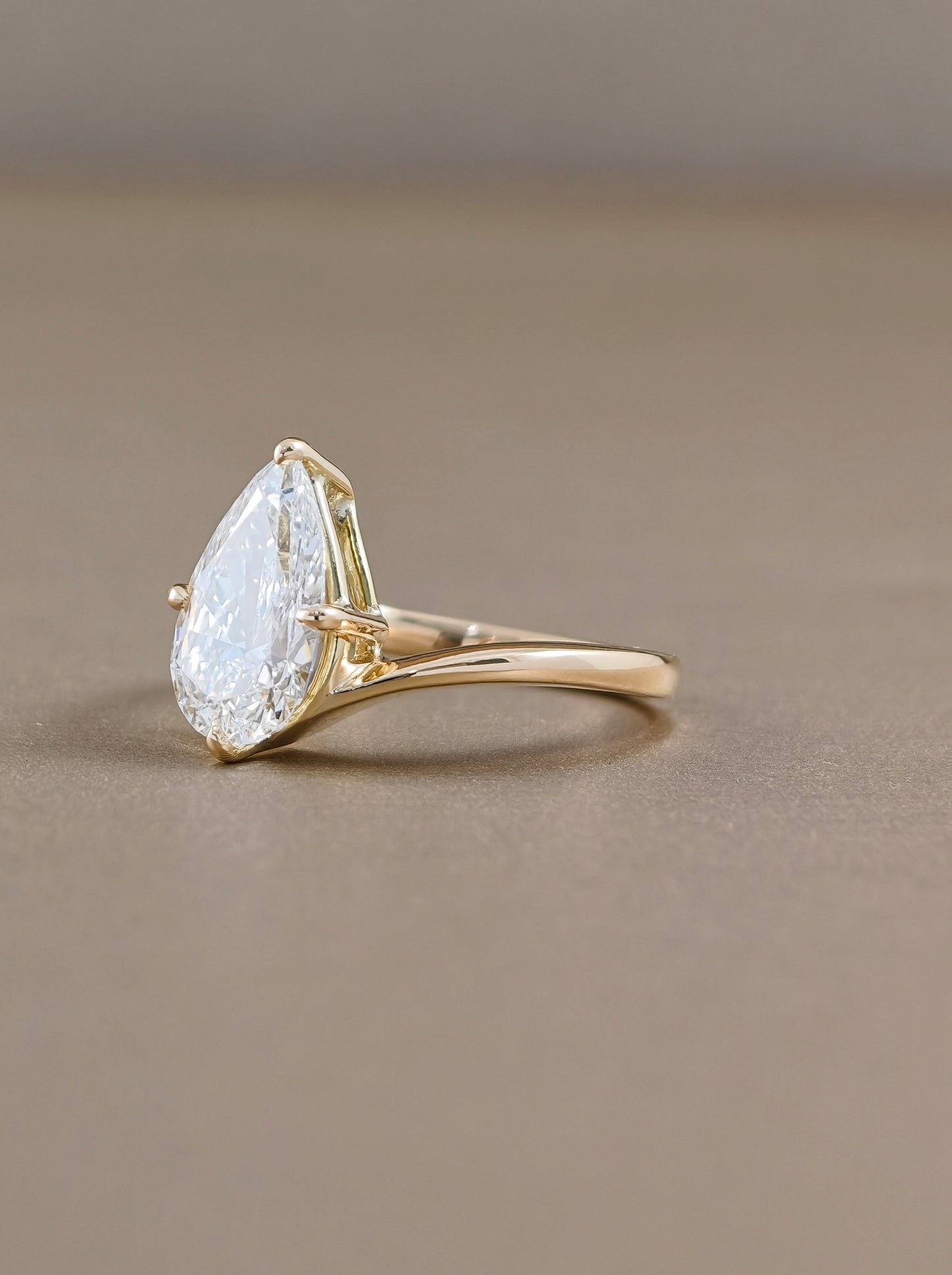 Emerald Cut Lab Grown Diamond Ring with Baguette Side Stones rear view