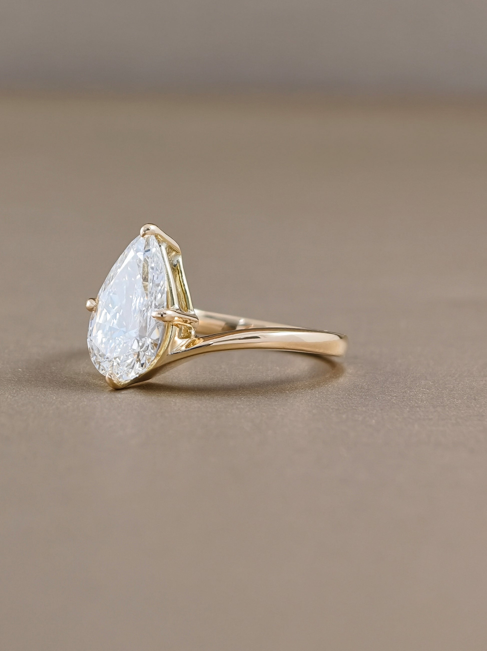 Emerald Cut Lab Grown Diamond Ring with Baguette Side Stones rear view