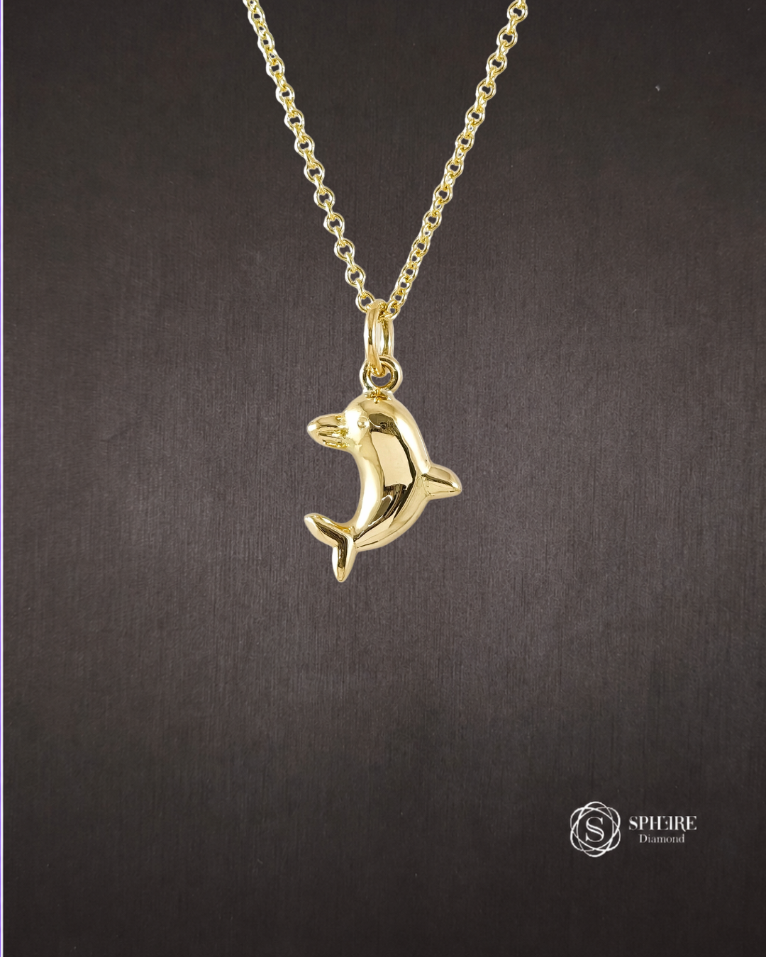 Gold Dolphin Pendant by Sphere Diamond Bangkok Thailand