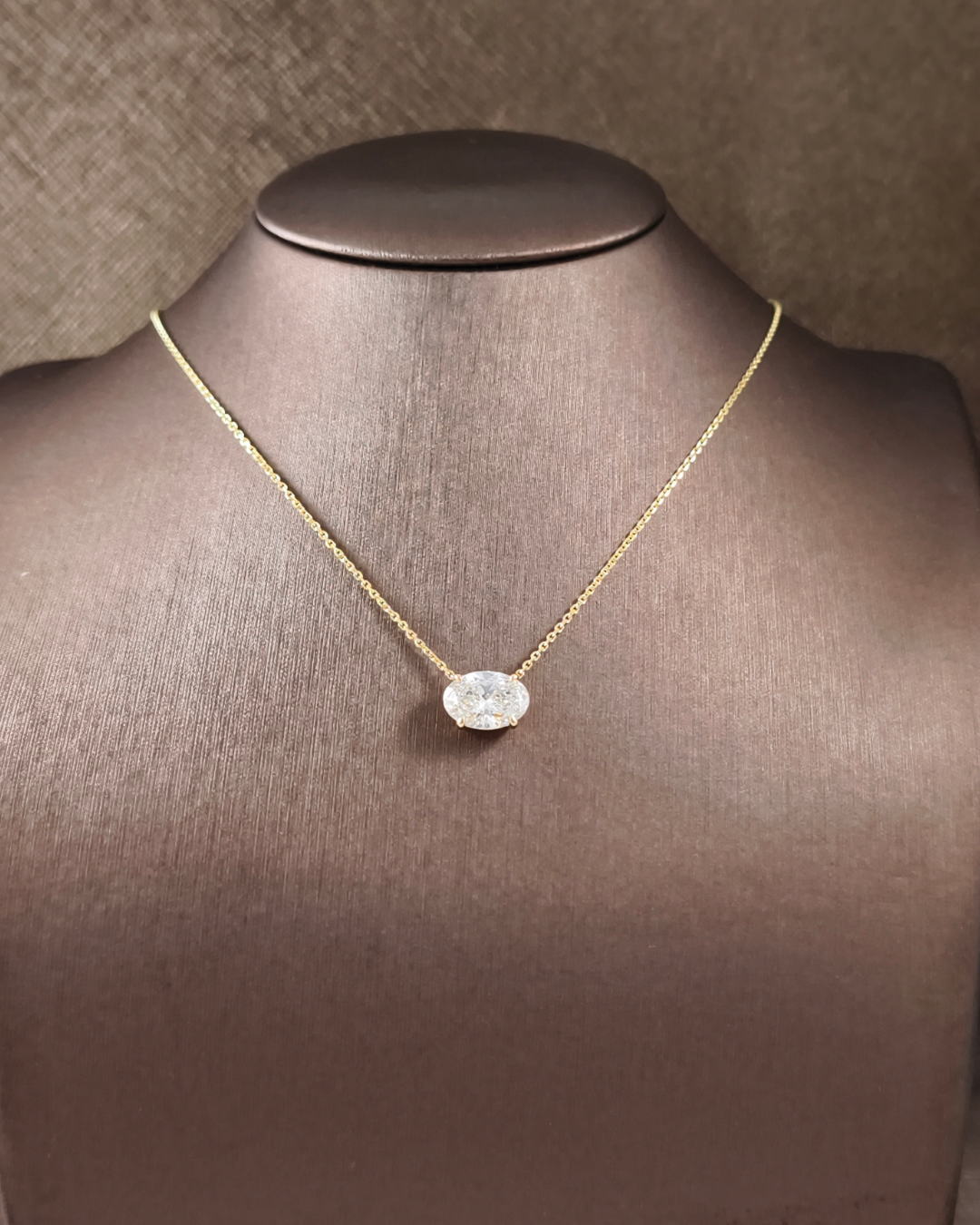 Oval Cut Lab Grown Diamond Solitaire Pendant by Sphere Diamond Bangkok Thailand