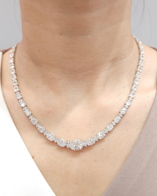 Aurora Graduated Lab Grown Diamond Tennis Necklace by Sphere Diamond Bangkok Thailand