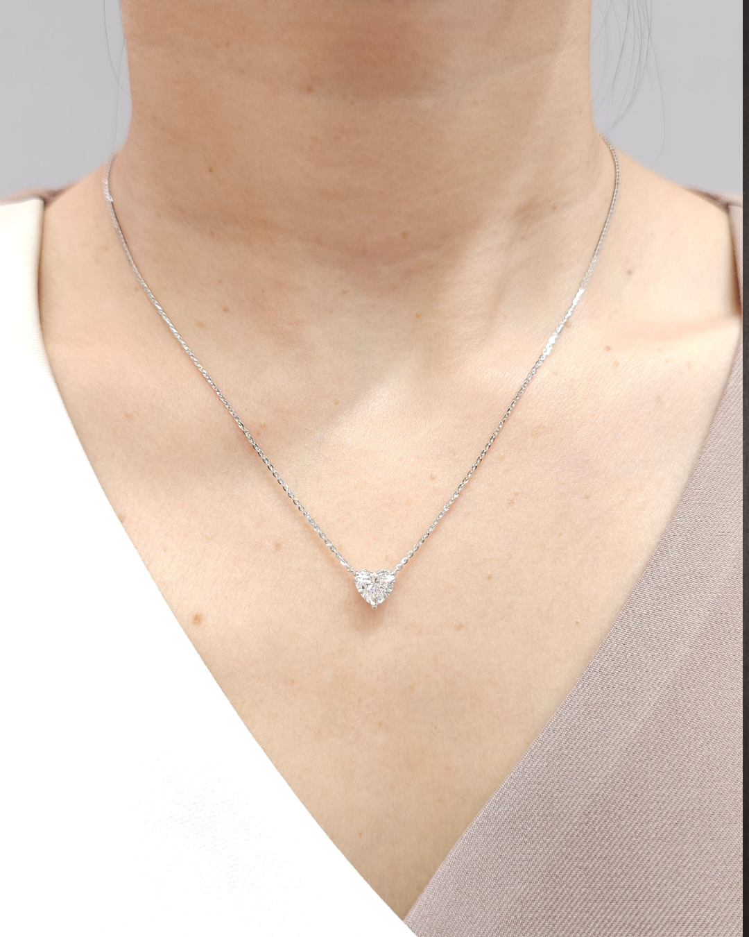 Heart Cut Lab Grown Diamond Solitaire Pendant | IGI Certified