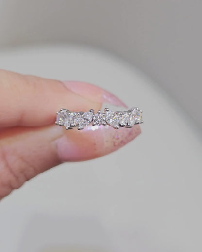Mixed Fancy Cut Diamond Half Eternity Ring