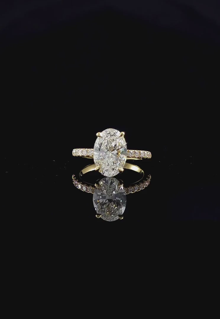 Signature Eiffel Love Oval Lab Grown Diamond Engagement Ring | IGI Certified