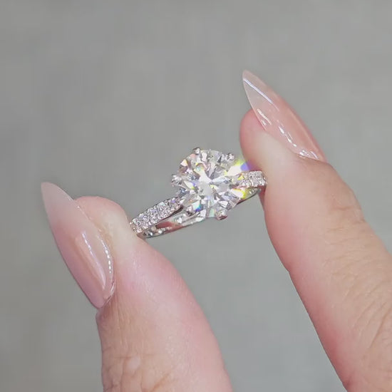 VDO Ring diamond lab grown six prong