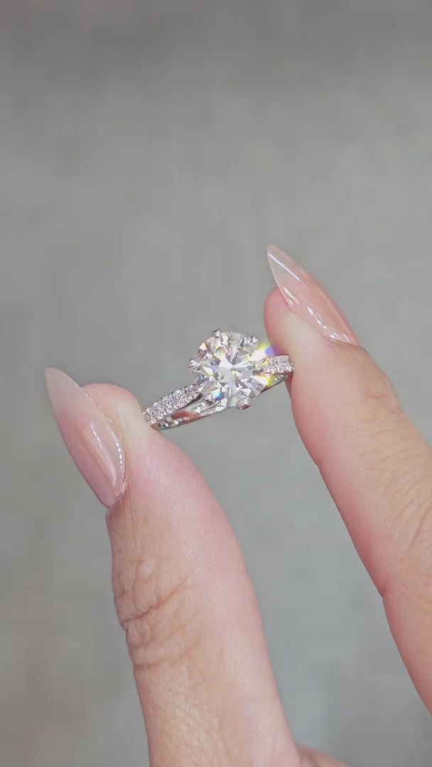 VDO Ring diamond lab grown six prong