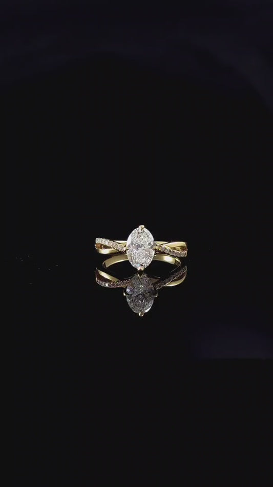 แหวนเพชรแลปทรงรี Tulip Infinity | Lab Grown Diamond พร้อมใบรับรอง IGI