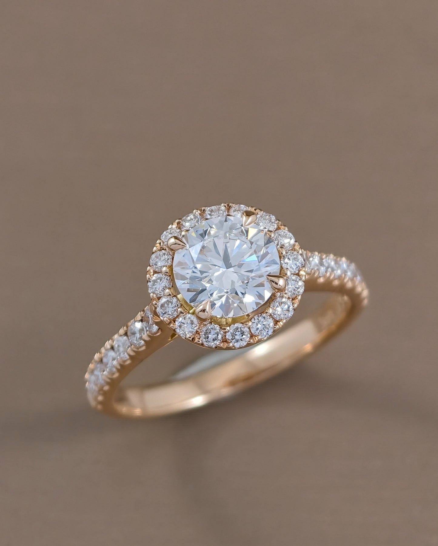 Destiny halo Round diamond lab grown engagement ring