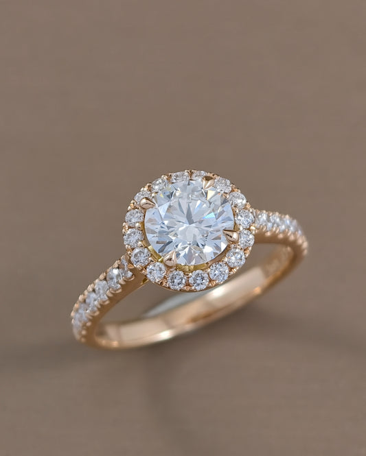 Destiny halo Round diamond lab grown engagement ring