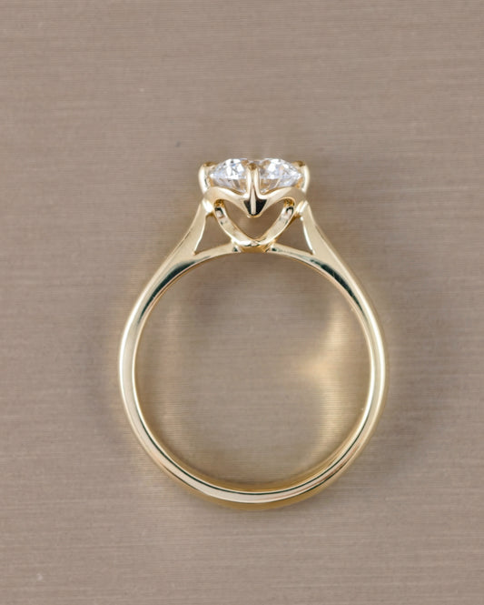 Classic Round Diamond Solitaire Ring side view Sphere Diamond Bangkok