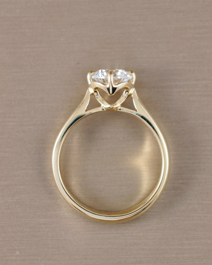 Classic Round Diamond Solitaire Ring side view Sphere Diamond Bangkok