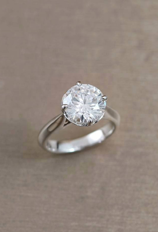 Classic Love Round Lab Grown Diamond Solitaire Engagement Ring | IGI Certified