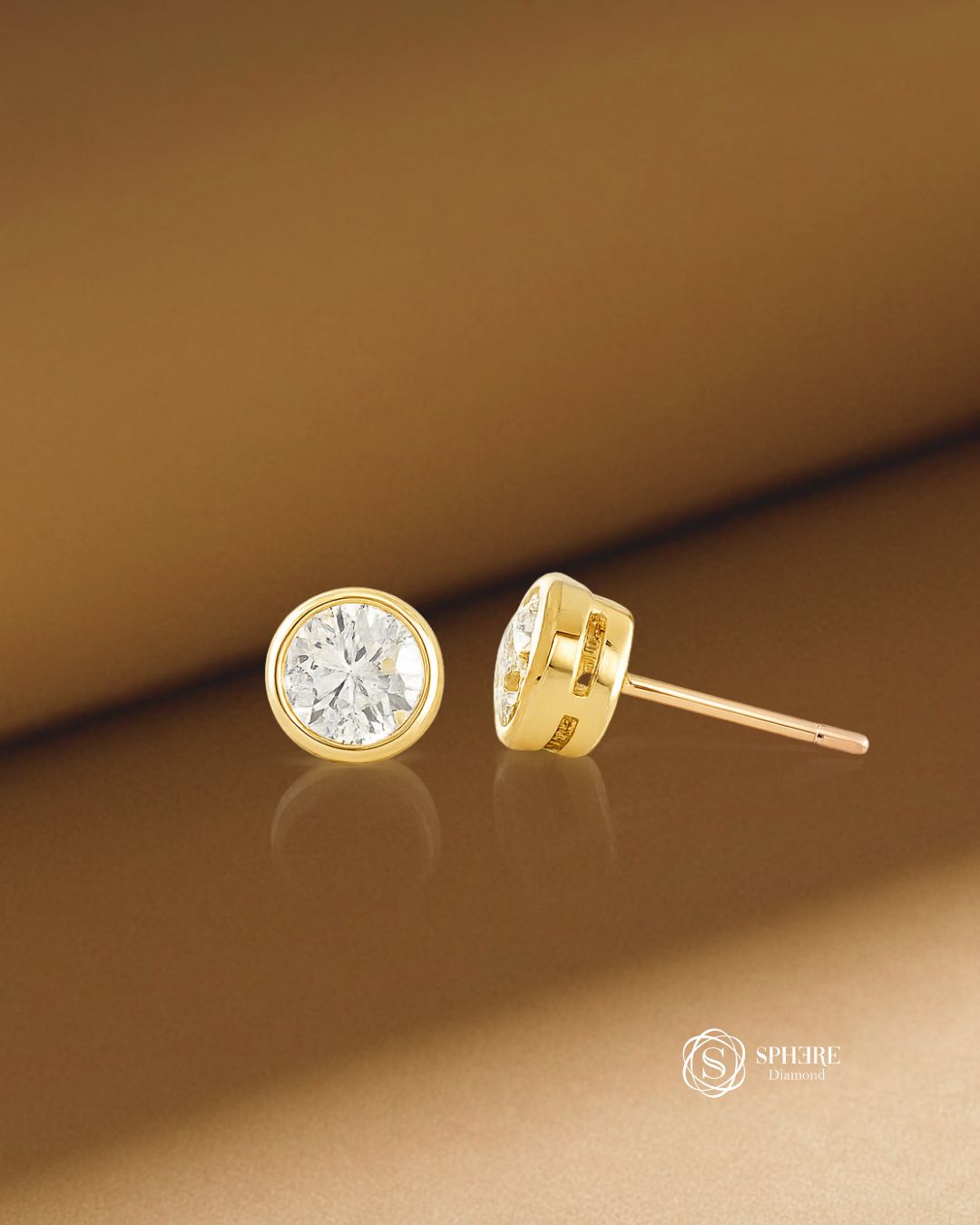 Amora Bezel Stud Earrings