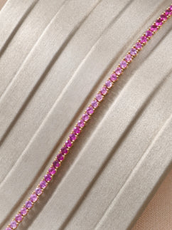 Pink sapphire ombre tennis bracelet