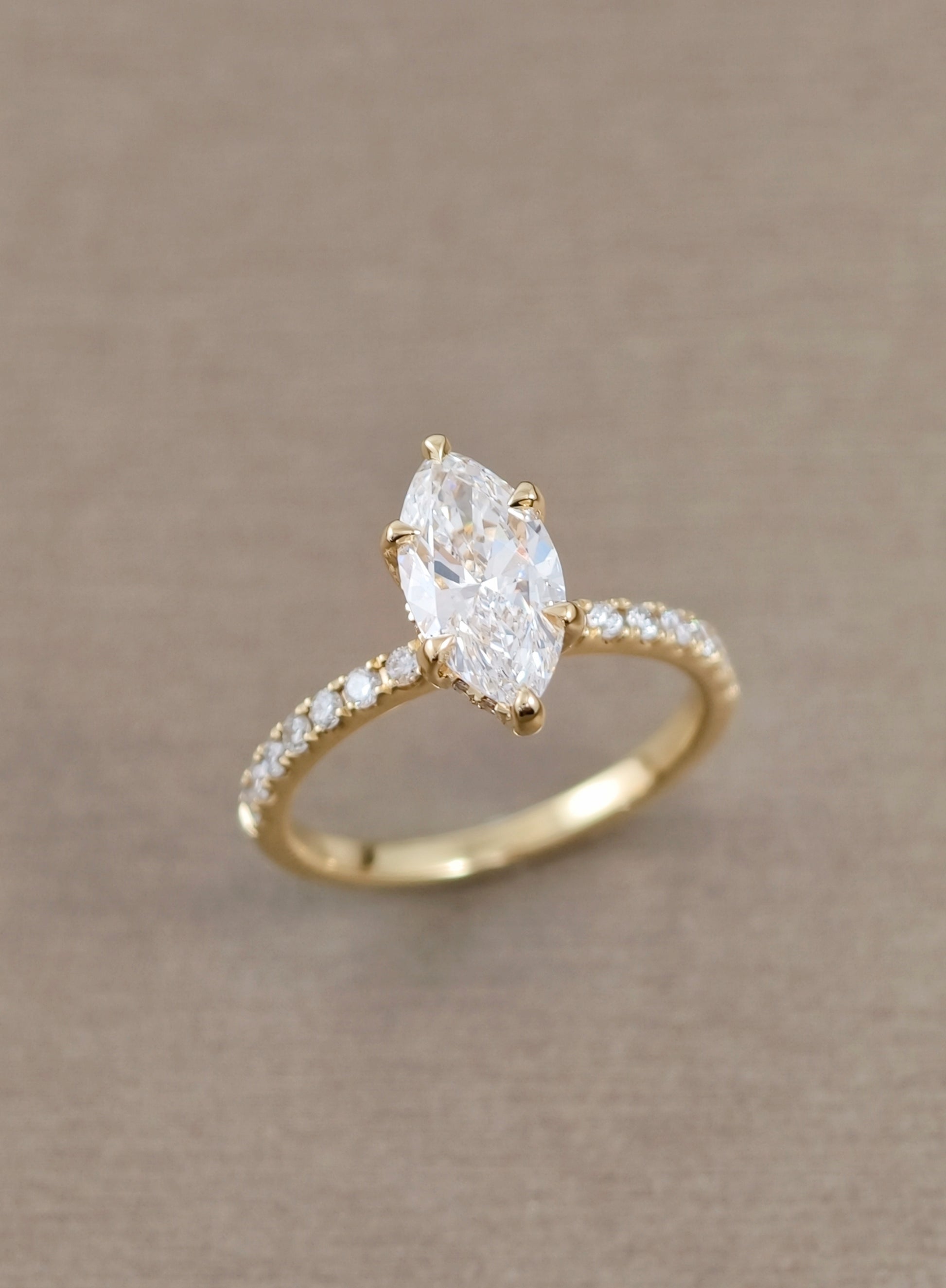 Marquise lab grown diamond engagement ring in Bangkok by Sphere Diamond