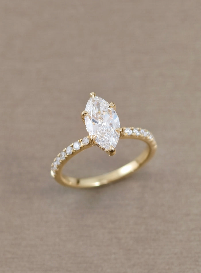 Marquise lab grown diamond engagement ring in Bangkok by Sphere Diamond