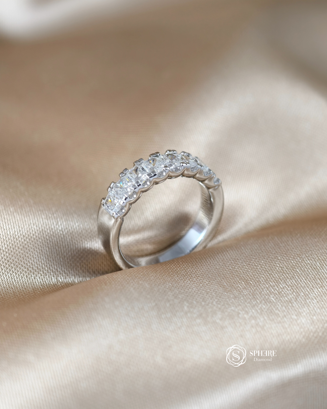 The Square Princess Illusion Lab Grown Diamond Wedding Ring in Bangkok | IGI Certified by Sphere Diamond
