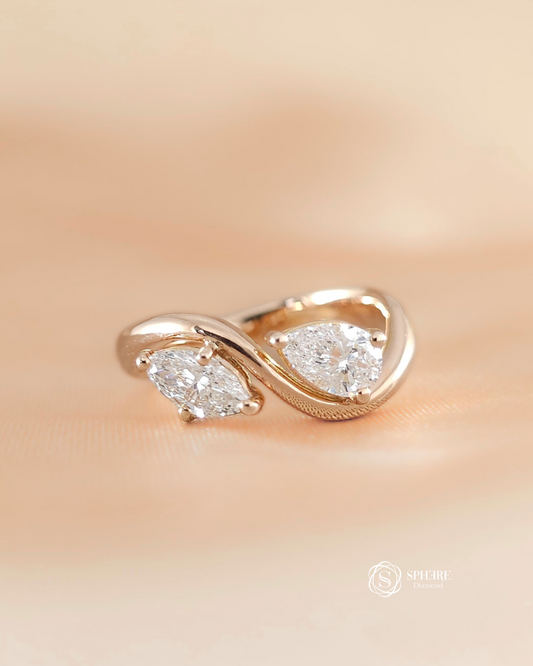 Pear and Marquise Lab Grown Diamond Engagement Ring in Bangkok | Sphere Diamond