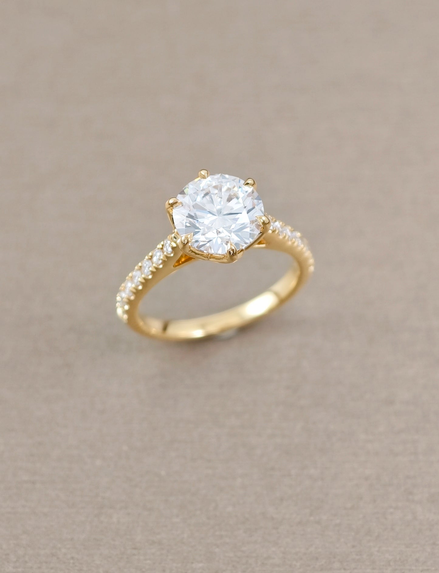 Élysian Tulip Lab Grown Diamond Engagement Ring Round Solitaire IGI Certified by Sphere Diamond Bangkok