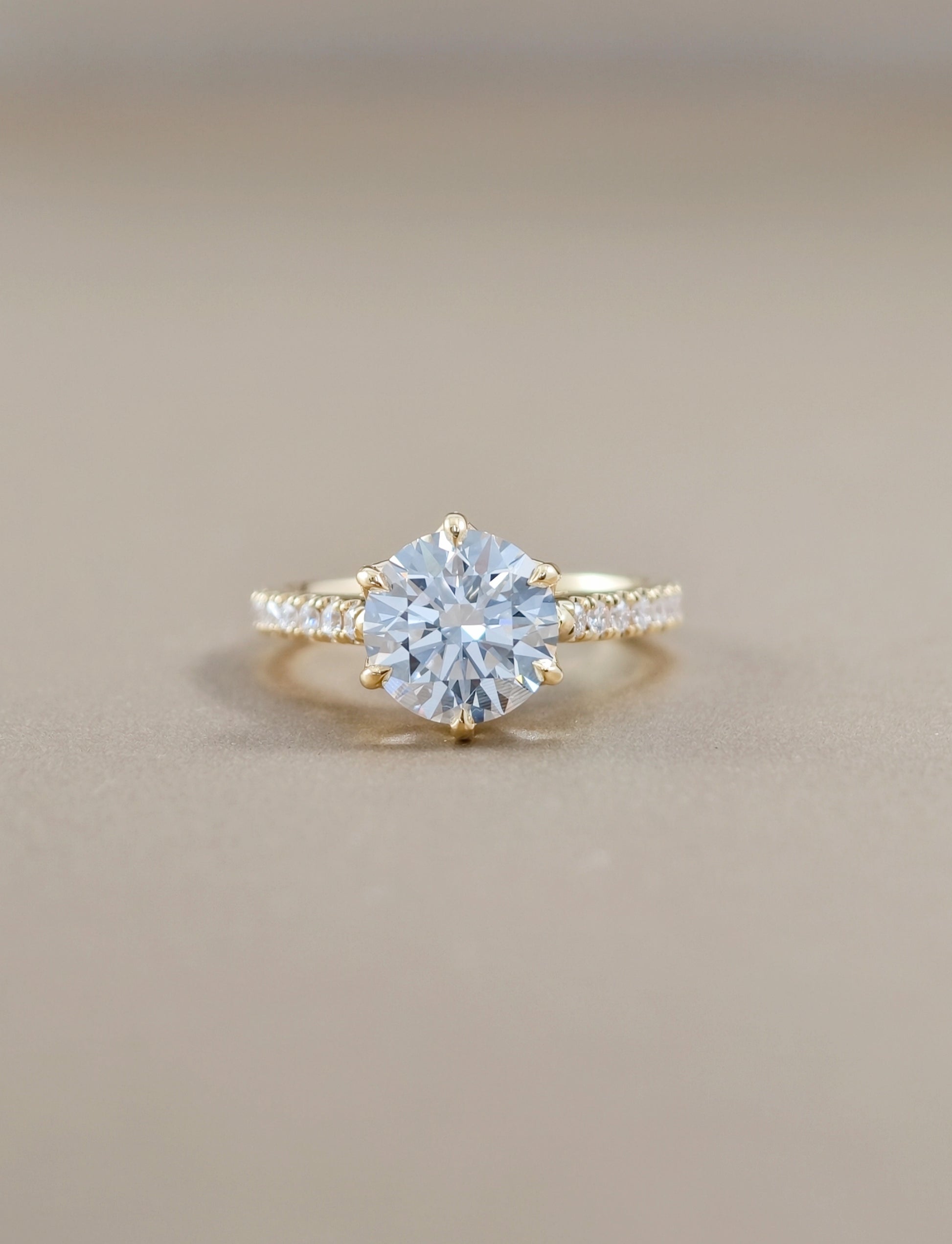 Élysian Tulip Lab Grown Diamond Engagement Ring Round Solitaire IGI Certified by Sphere Diamond Bangkok
