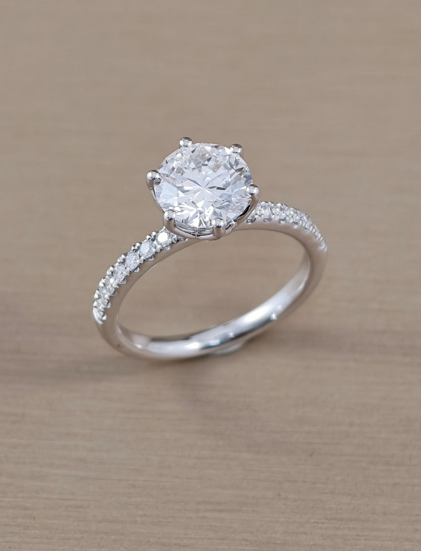Valenor Tulip Round Lab Grown Diamond Engagement Ring IGI Certified by Sphere Diamond Bangkok