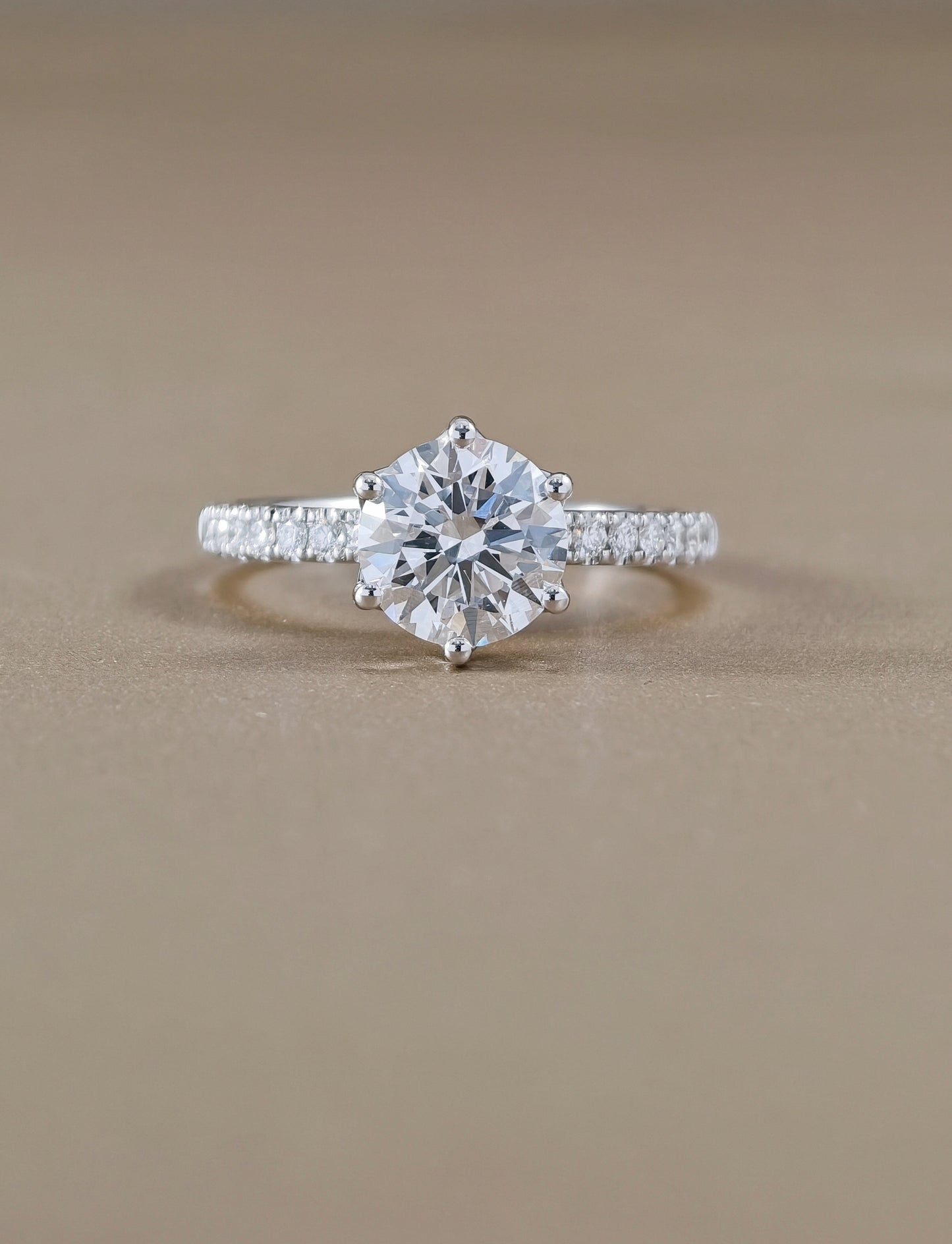 Valenor Tulip Round Lab Grown Diamond Engagement Ring IGI Certified by Sphere Diamond Bangkok