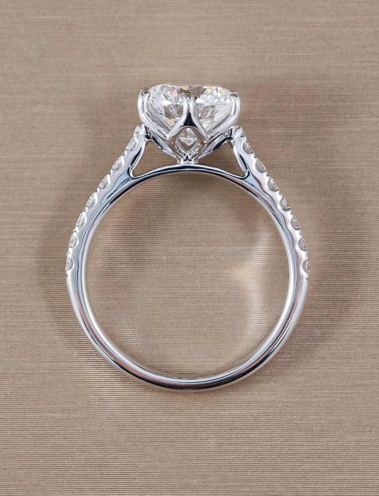 Aurelia Fleur Tulip Pavé Round Lab Grown Diamond Engagement Ring IGI Certified by Sphere Diamond Bangkok