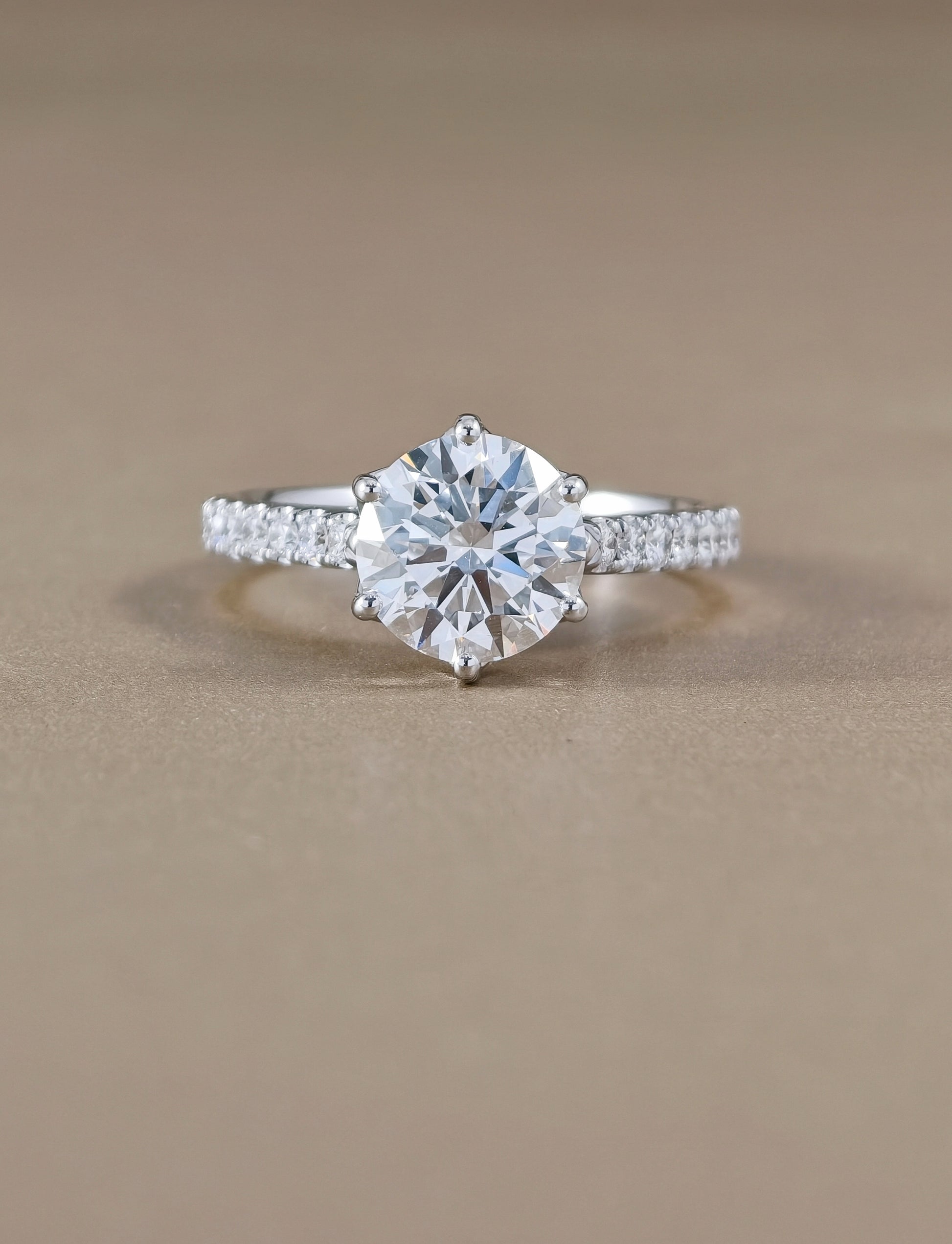 Aurelia Fleur Tulip Pavé Round Lab Grown Diamond Engagement Ring IGI Certified by Sphere Diamond Bangkok