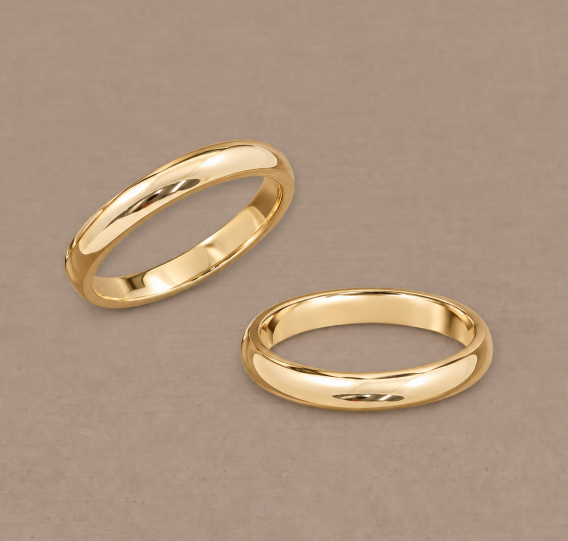 Round Gloss Yellow Gold women's wedding ring in 18K yellow gold by Sphere Diamond Bangkok