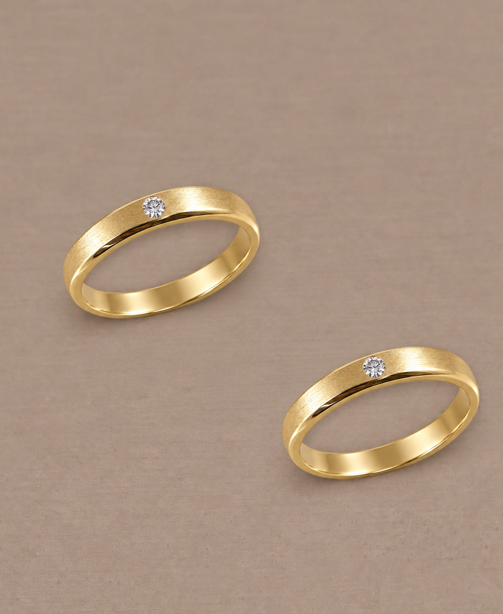 Round Matte White Gold 1 Diamond