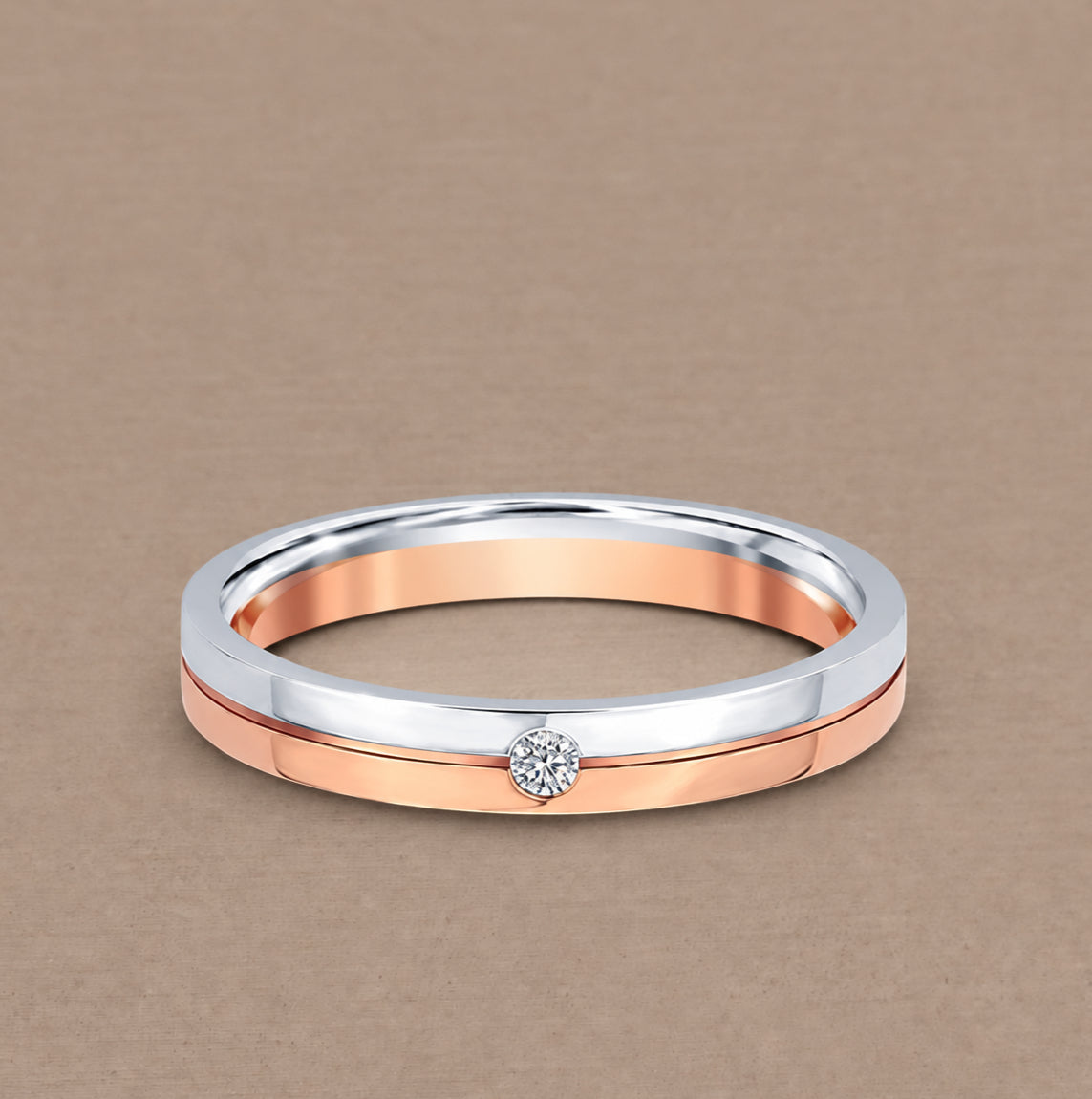 Flat Duo Rose 1 Diamond