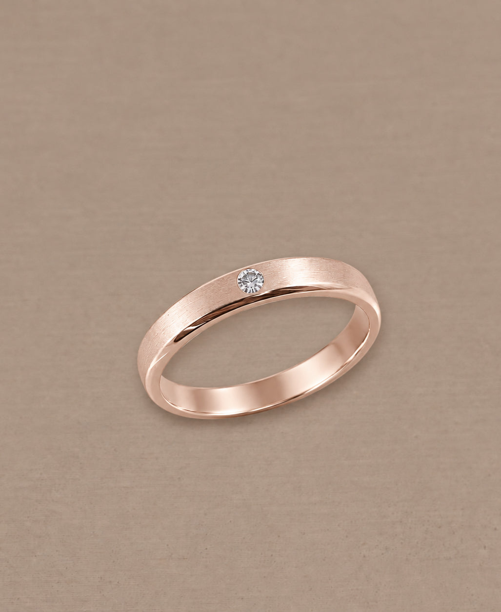 Round Matte White Gold 1 Diamond