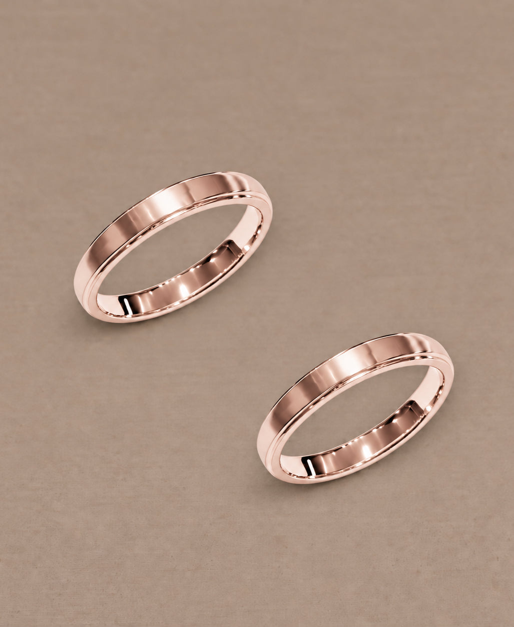 Flat Gloss Pink Gold women's wedding ring in 18K gold with polished finish by Sphere Diamond Bangkok