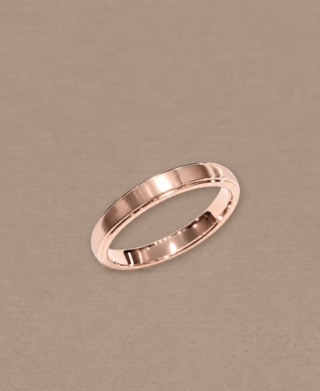 Flat Gloss Pink Gold women's wedding ring in 18K gold with polished finish by Sphere Diamond Bangkok