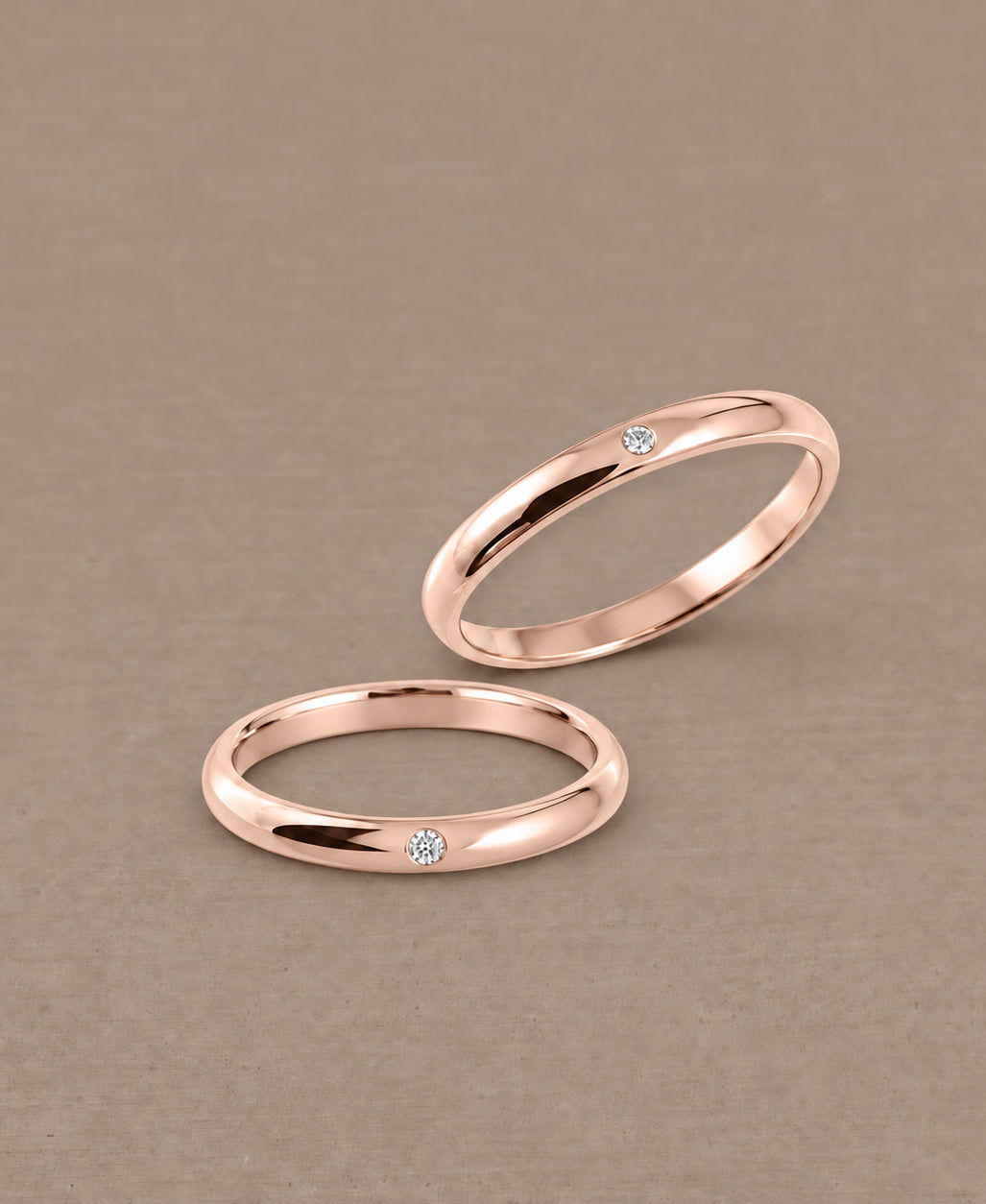Round Gloss Pink Gold Lab Grown Diamond women's wedding rings custom made by Sphere Diamond Bangkok Thailand