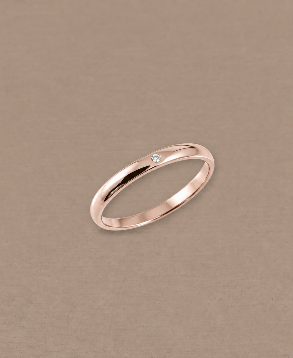 Round Gloss Pink Gold 1 Diamond women's wedding ring with round Lab Grown Diamond by Sphere Diamond Bangkok
