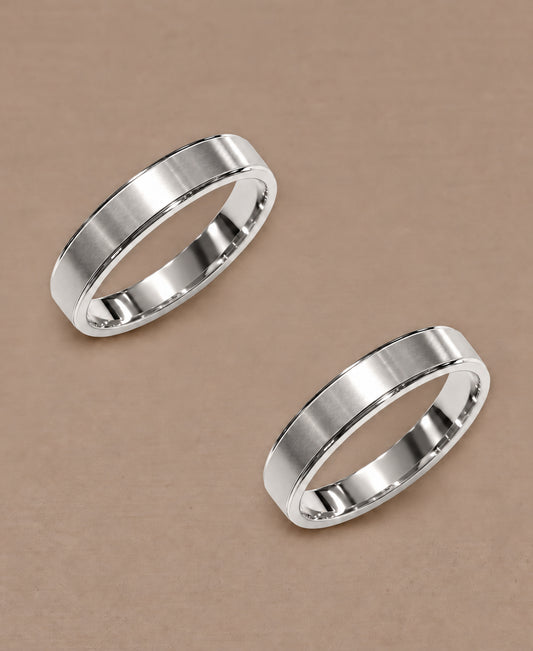 Flat Matte White Gold women's wedding bands custom made by Sphere Diamond Bangkok Thailand